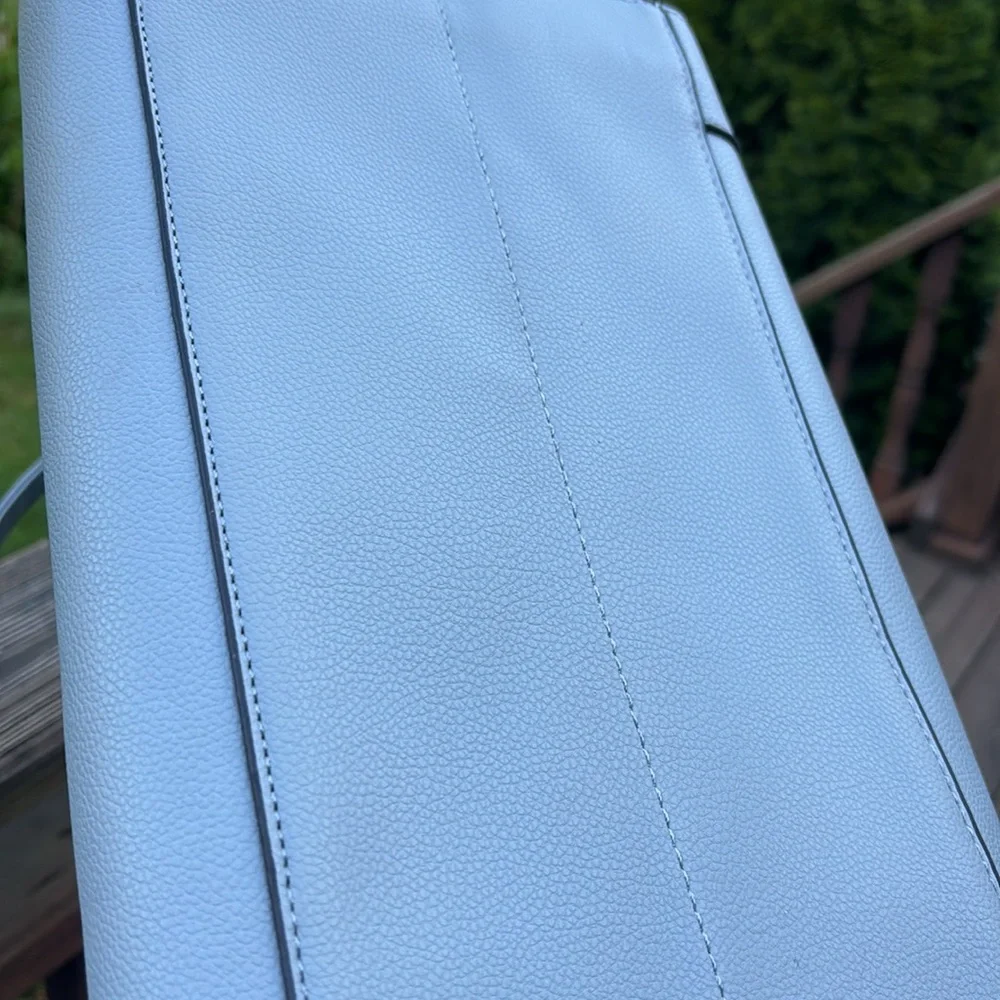 Dog Carrier in PU LEATHER light blue crossbody/tote